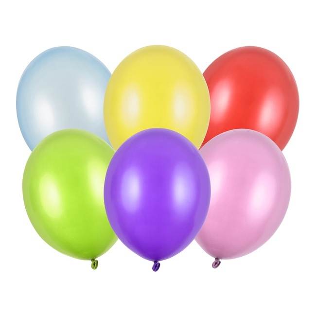 Ballons en latex de 27 cm métallisés - PartyDeco - 100 unités