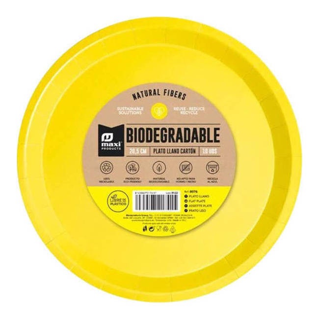 Assiettes en carton colorées de 17 cm - 12 unités