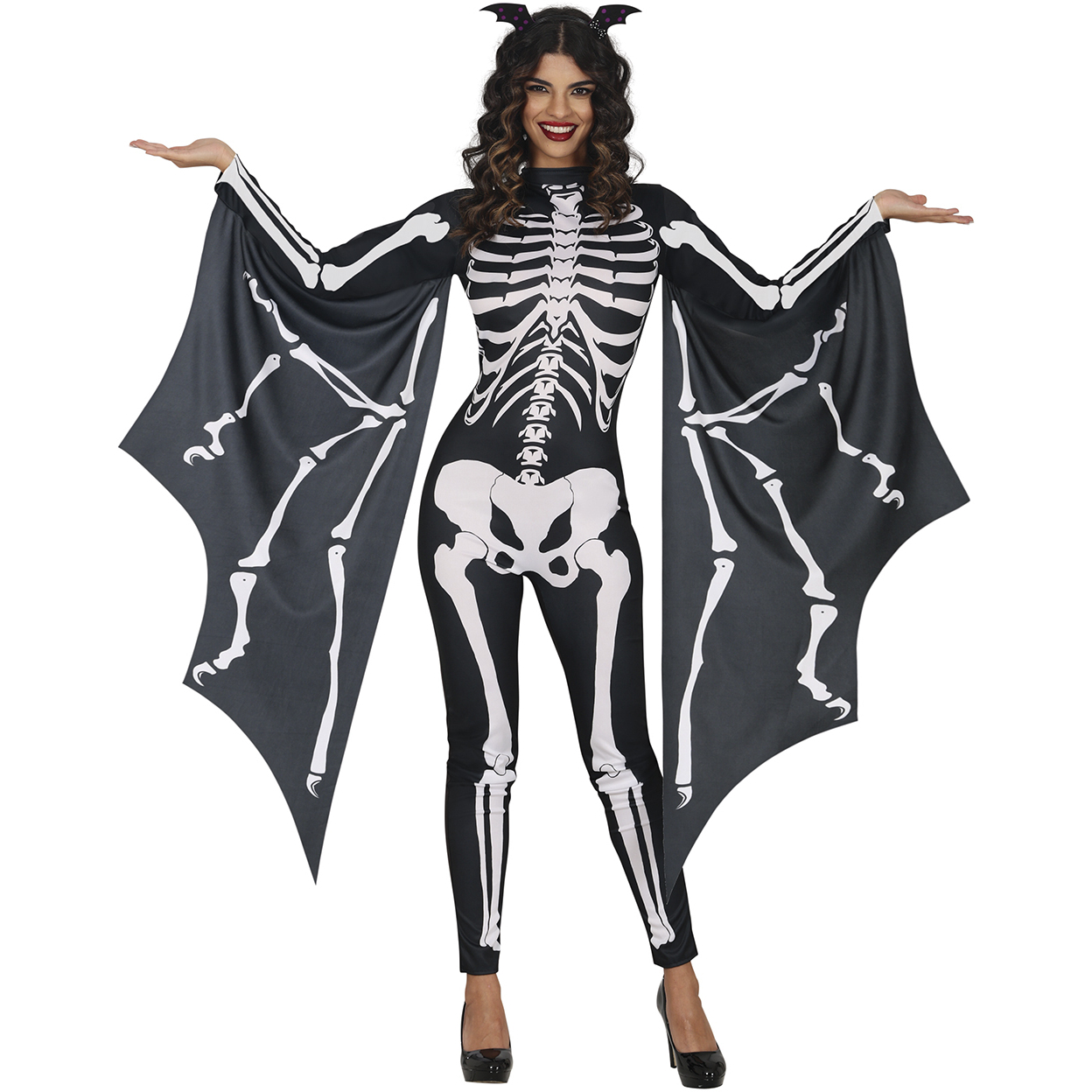 Costume de chauve-souris squelette sinistre pour femme