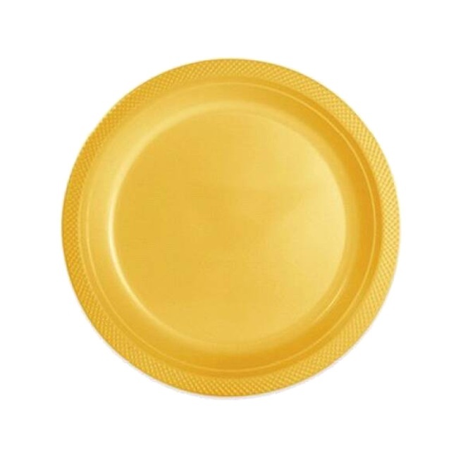 Assiettes en plastique de 22 cm de couleur - 12 unités