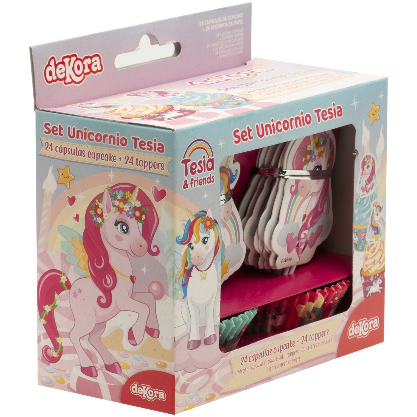 Capsules et pics à cupcakes licorne - 24 unités - 4