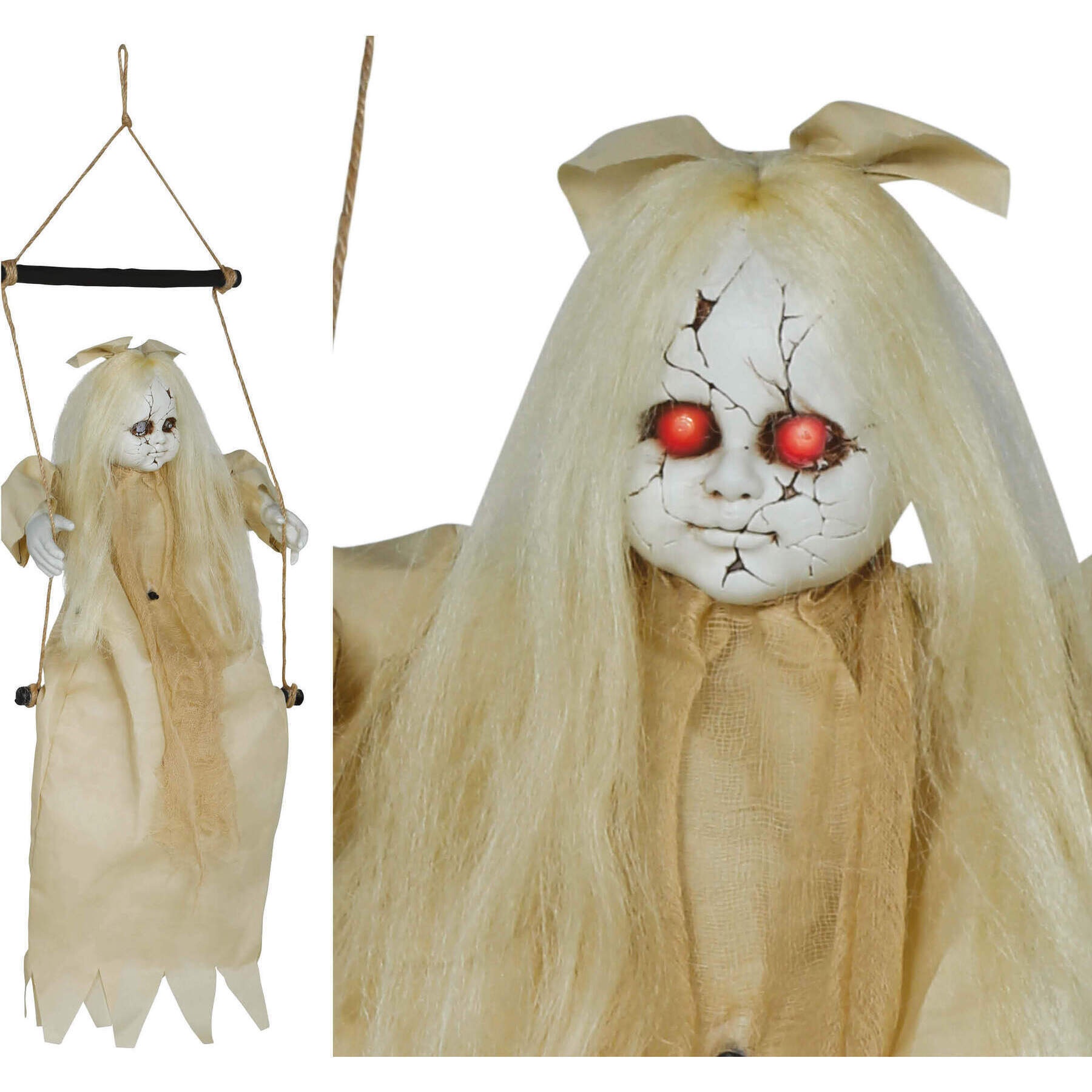 Pendentif de fille sur une balançoire avec lumière et son de 75 cm - 2