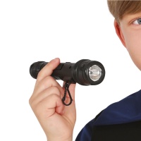 Lampe torche noire de police de 17 cm
