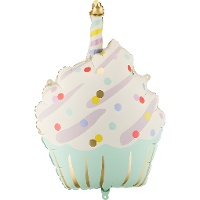 Ballon d'anniversaire en forme de cupcake, 48 x 68 cm