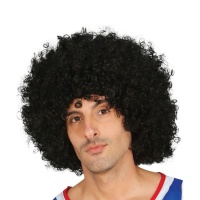 Perruque noire type afro