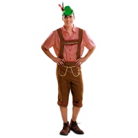 Déguisement tyrolien avec chemise rouge