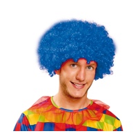 Perruque frisée bleue