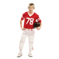Déguisement de joueur de rugby rouge pour enfant