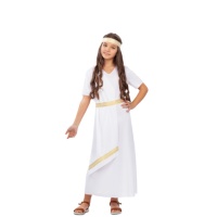 Déguisement de romaine blanc et doré pour fille