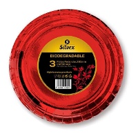 Assiettes de 28 cm en carton métallisé - 3 unités