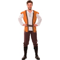 Costume de serveur d'auberge du Moyen Âge pour homme
