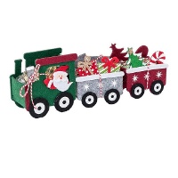 Train de Père Noël avec wagons en feutre de 27 cm