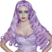 Perruque violette ondulée