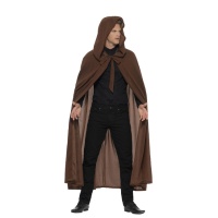 Longue cape marron avec capuche