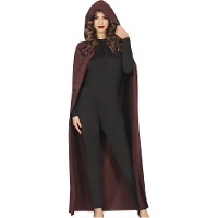 Cape à capuche marron 130 cm pour adulte