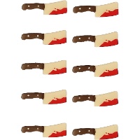 Figurines de chocolat blanc en forme de couteaux ensanglantés - 10 unités