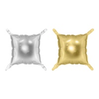 Ballons pour panneaux décoratifs de 35 x 35 cm en argenté et doré - 4 unités