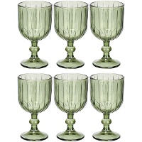Verre à pied 380 ml à rayures colorées - lot de 6