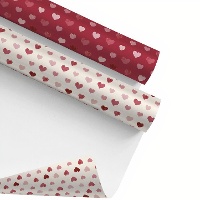 Papier cadeau à motifs de coeurs - 2,00 x 0,70 m - 1 pièce