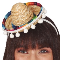 Serre-tête avec mini chapeau mexicain