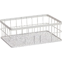 Corbeille blanche en métal - 24,5 x 16,5 x 9 cm