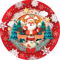 Assiettes de 23 cm du Père Noël - 6 unités