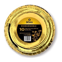 Assiettes métalliques en carton de 22 cm - 10 unités