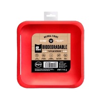 Assiettes carrées de 20 cm en carton coloré - 10 unités