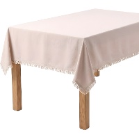 Nappe de 2,50 x 1,40 m en tissu naturel avec franges