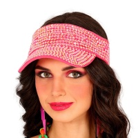 Visière de couleur avec paillettes - 1 unité