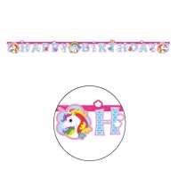 Guirlande joyeux anniversaire de Licornes - 1,79 m