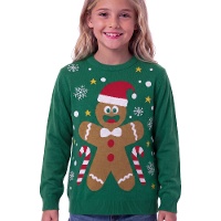 Pull de Noël pour enfants avec motif de bonhomme en pain d'épice