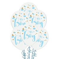 Ballons en latex blanc pastel It’s Boy/Girl de 30 cm - PartyDeco - 50 unités