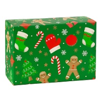 Boîte pour douceurs de bonhomme en pain d'épice de 18 x 13,5 x 7,5 cm - Decora