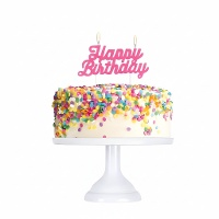 Bougie Joyeux Anniversaire fluo - 1 unité