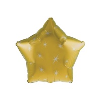 Ballon étoile avec éclats dorés de 45 cm - 1 unité