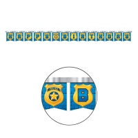 Guirlande Joyeux Anniversaire de Policier - 2,59 m
