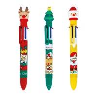 Stylo multicolore de Noël à motifs festifs - 1 unité