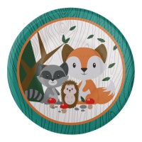 Assiettes Animaux de la Forêt de 23 cm - 8 unités
