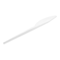 Couteaux en plastique blanc de 16,5 cm - 20 unités
