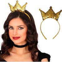 Serre-tête avec couronne à paillettes - 1 unité