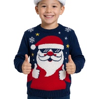 Pull de Noël pour enfants à l'effigie du Père Noël