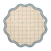 Set de table individuel Ø 38 cm, bords ondulés bleus
