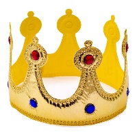 Couronne de roi en tissu avec des gemmes - 1 unité