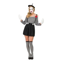 Costume de mime rayé pour femme
