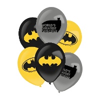Ballons en latex Batman 27,5 cm - lot de 6
