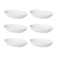 Assiette ovale en porcelaine allongée de 20,5 x 15 cm - Vessia - 6 unités