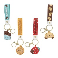 Porte-clés avec figurine et phrase amusante sur les sucreries - 1 unité