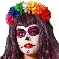 Diadème de Catrina mexicaine multicolore