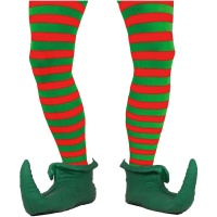 Collants à rayures rouges et vertes